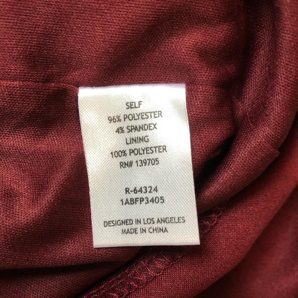 Emerald Sundae Womens Burgundy V-Neck Ruched Maxi Formal Gown Dress Size 16 NWT - Picture 11 of 12